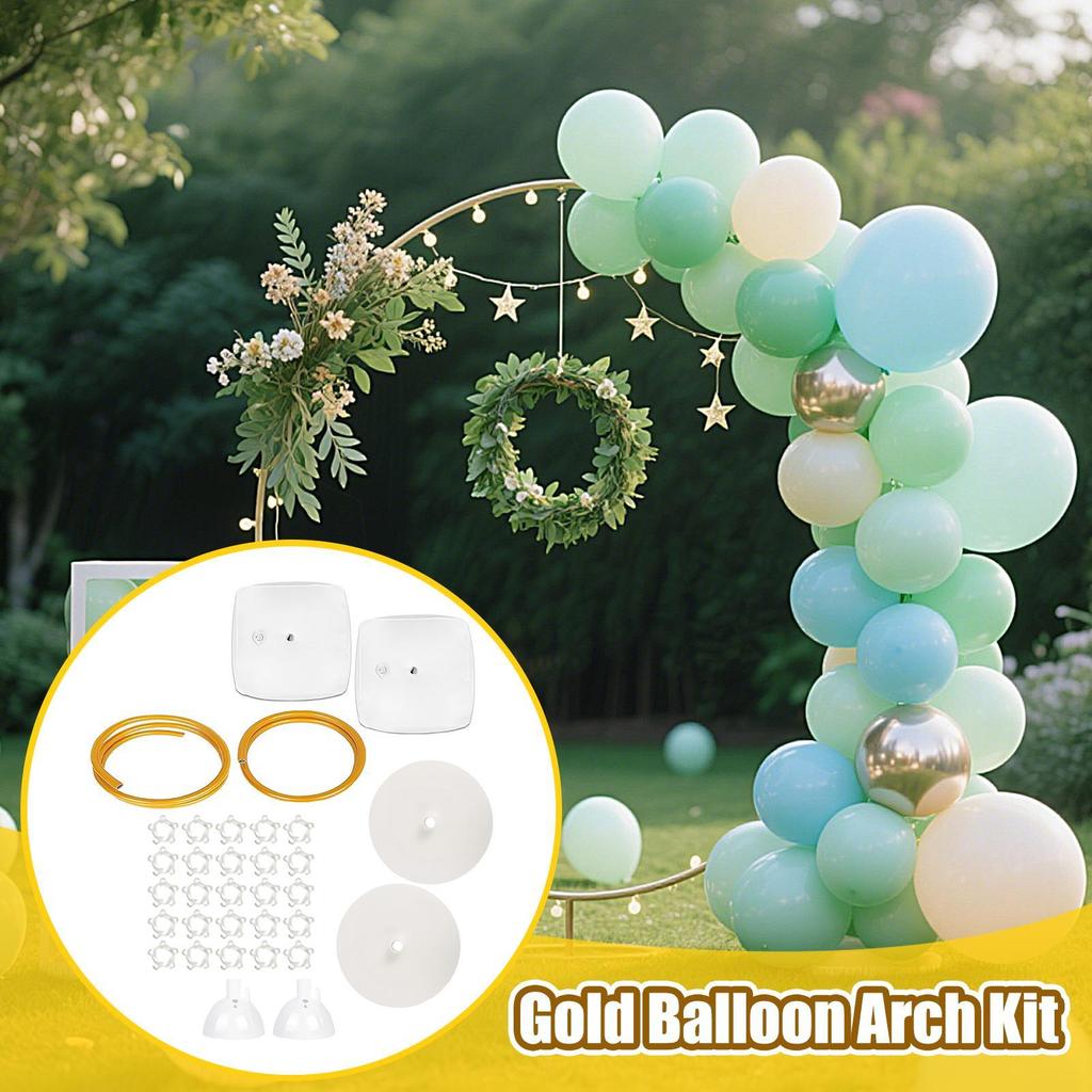 1 Set Gold Wedding Arch Stand Party Decor Balloon Arch Frame Backdrop Holder Bendable Bracket With Water-Filled Base home decor