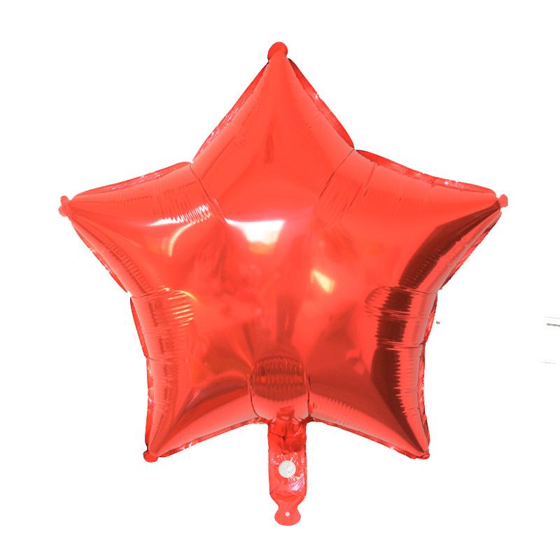 18-Inch Light Version Of Pentagram Aluminum Film Balloon Solid Color Star Balloon Aluminum Foil Birthday Party Decoration Arrangement