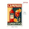 Винтажная металлическая жестяная вывеска Campari 8x12 дюймов Ретро Декор для бара Настенное искусство