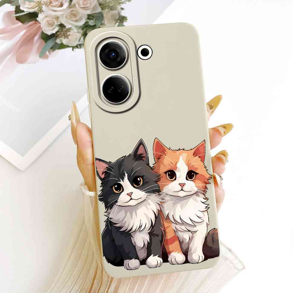 Чехол для Tecno Camon 20 4G CK6 CK6n Чехол 'Счастливый Кот' Мягкие Силиконовые Чехлы для Телефона Для Tecno Camon 20 Camon20 6.67" Корпус
