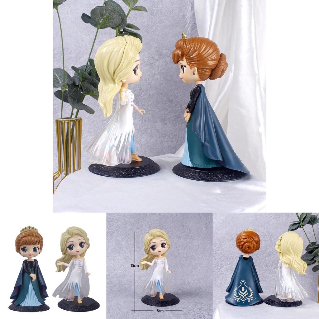 Frozen Pvc Elsa Anna Action Figure Toy Model Cake Topper Home Decor Birthday Gift