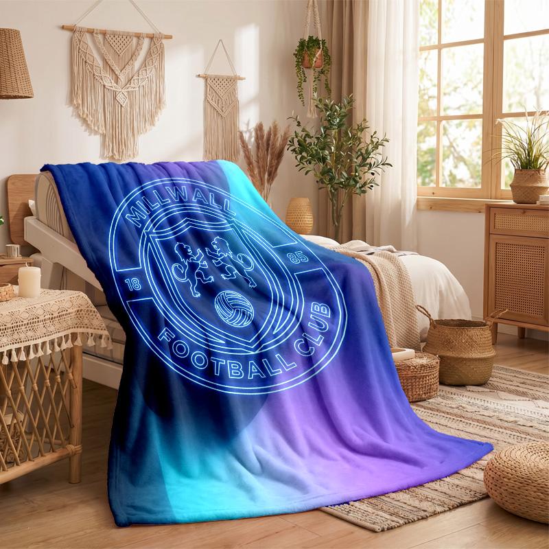 Millwall Football Print Flannel Blanket Soft Warm Sofa Bed Throw Blanket For Home Office Bedroom