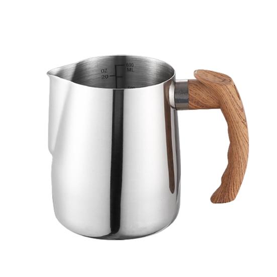 600ML/1000ML Latte Art Cup Stainless Steel Latte Jug Thickened Espresso Milk Frothing Cup with Handle for Home