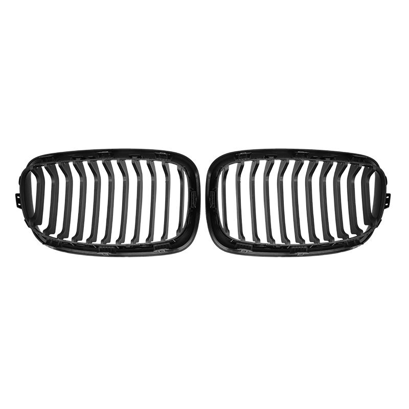 Pulleco For BMW 1 Series F20 F21 116i 118i Grille Car Front Grill Kidney Grilles Gloss Black Racing Grill 2011-2014 Accessories
