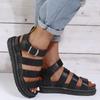 New 2025 European and American summer women's sandals buckle casual beach shoes platform large size flat Martin sandals