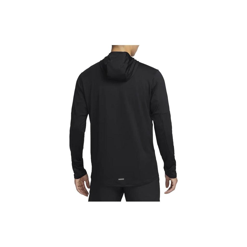 Nike Футболка Dri-Fit Solid Color Minimalist с капюшоном, повседневная, быстросохнущая, дышащая, для тренировок, бега, с длинным рукавом, мужская, черная FB8573-010