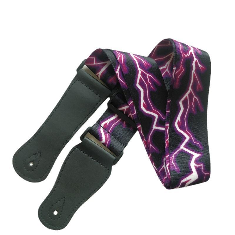 Регулируемый кожаный и тканевый гитарный ремень в этническом стиле с различными узорами для акустических и бас-гитар