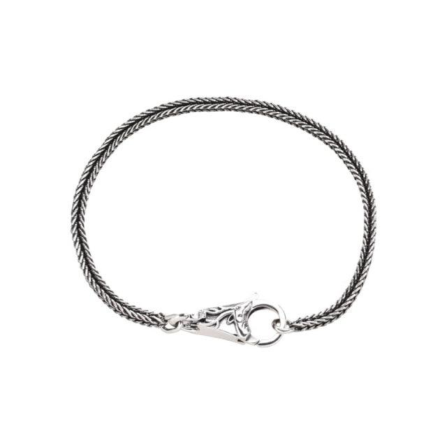 Настоящее серебро 925 пробы, серый браслет в винтажном стиле для унисекс, европейские популярные ювелирные изделия DIY, браслет с пряжкой сливового цвета