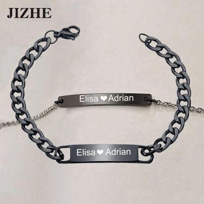Стильные браслеты унисекс из нержавеющей стали с гравировкой логотипа