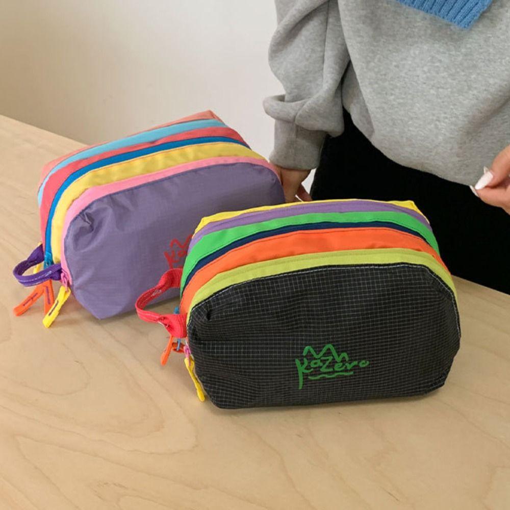 Multifunctional Cute Cosmetic Bag Coin Purse Nylon Toiletry Bag Lightweight Carryall Women