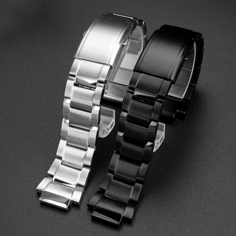 Для Casio G-SHOCK GST-B200 ремешок gstb200 Цельнолистовая нержавеющая сталь 24x16мм ремешок для часов Быстросъемный металлический Мужской наручный ремешок браслет