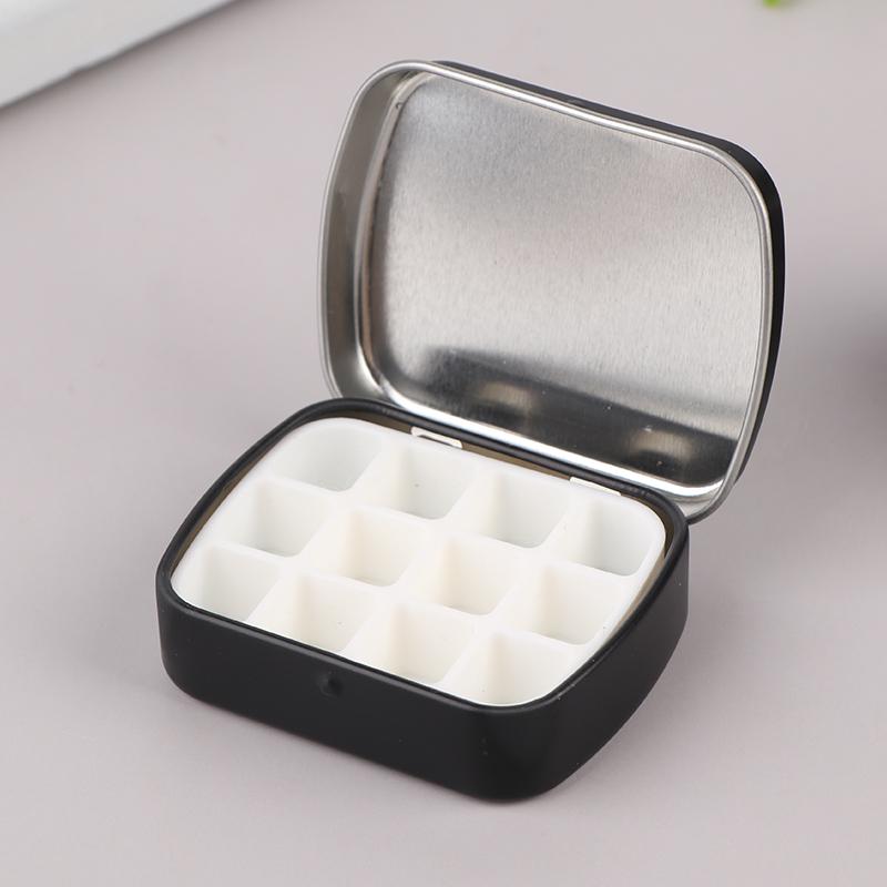 Портативная пустая жестяная коробка для акварельных красок, 12/24 сетки, мини-палитра для акварельных красок, лоток для красок для путешествий, товары для рукоделия