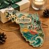 Festive Party Decor Supplies State Heritage Christmas Ornaments, Acrylic Sea Glass America States Xmas Home Living Room Hanging Decoration for