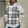 Autumn Women Sweater Europe and The United States Women's Plaid Printed Long-sleeved High Collar Loose Casual Tops
