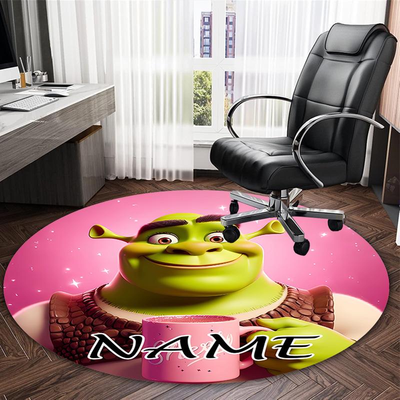 Customizable S-Shrek1 Round Non-Slip Carpet - Ideal for Garden, Picnic, Office, Perfect for Decoration, Suitable For All Seasons