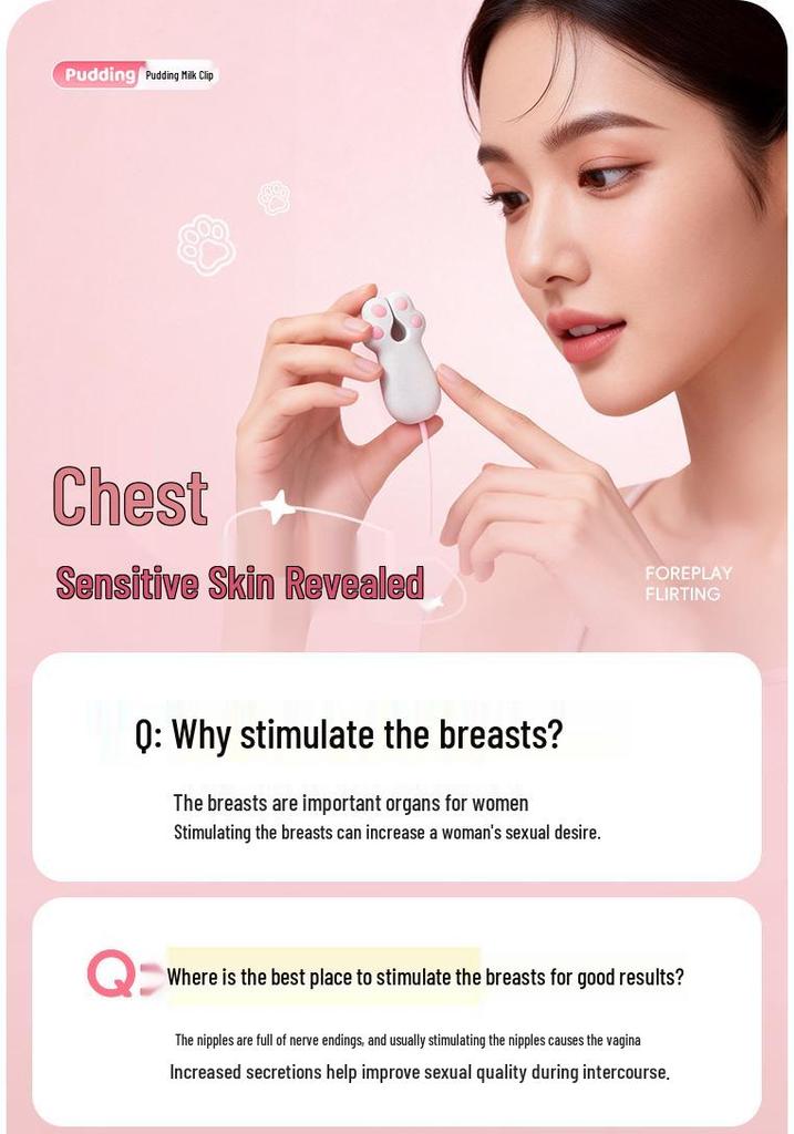 Laolusi Multi-Frequency Vibrating Pudding Milk Clip for Female Breast Stimulation