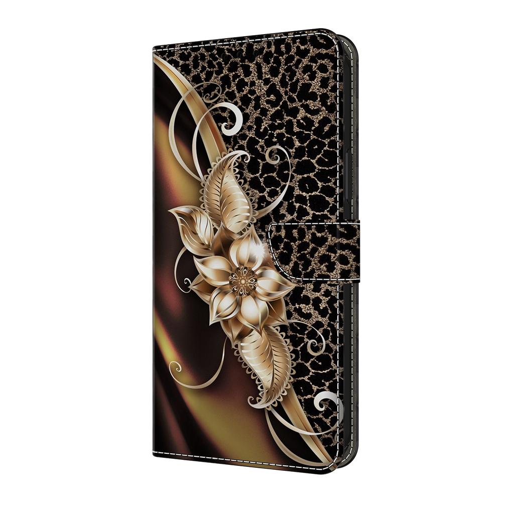 Металлический чехол-книжка из искусственной кожи с цветочным узором для iPhone Samsung Huawei Honor Google Redmi Xiaomi LG Motorola Sony Nokia Oneplus Oppo