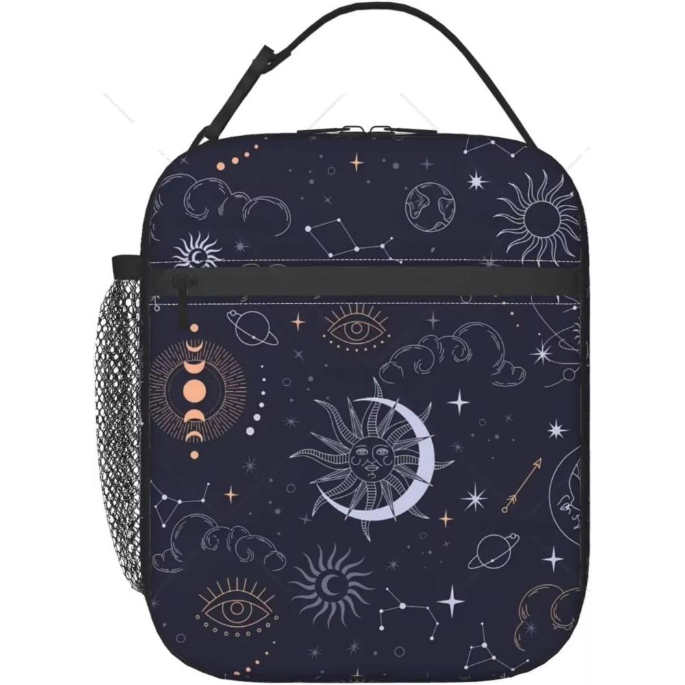 Mystical Moon Sun Lunch Bag Insulated Large Capacity Lunch Box for Women Men Reusable Portable Cooler Bag for Office Picnic