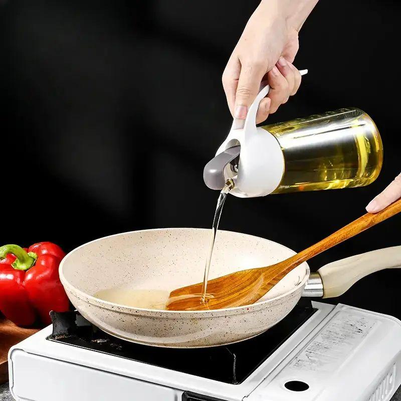 Automatic Opening and Closing Food Grade Plastic Oil Pot No Oil Leakage Prevention Kitchen Large Oil Bottle Household
