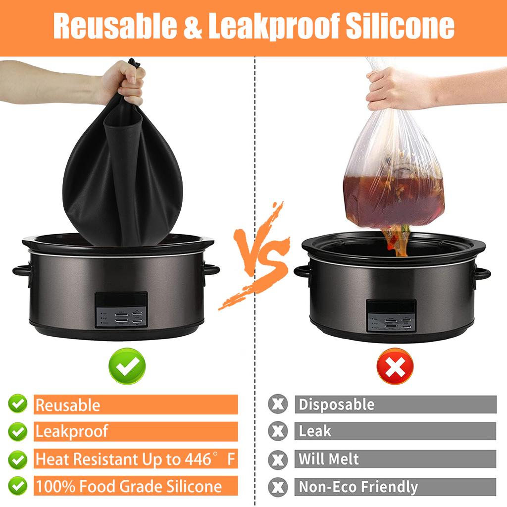 Силиконовые вкладыши для медленноварки Многоразовый силиконовый разделитель для медленноварки Герметичный Термостойкий Вкладыш для медленноварки Посудомоечная машина