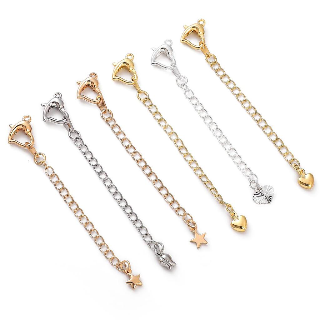 Copper Clad Iron Peach Heart Buckle Tail Chain For DIY Jewelry Making Craft Accessories