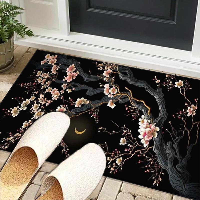 Elegant Floral Still Life Office Rug Chair Mat, Entryway Carpet, Suitable for Front Door, Bedroom, Living Room, Desk, Holiday Gift