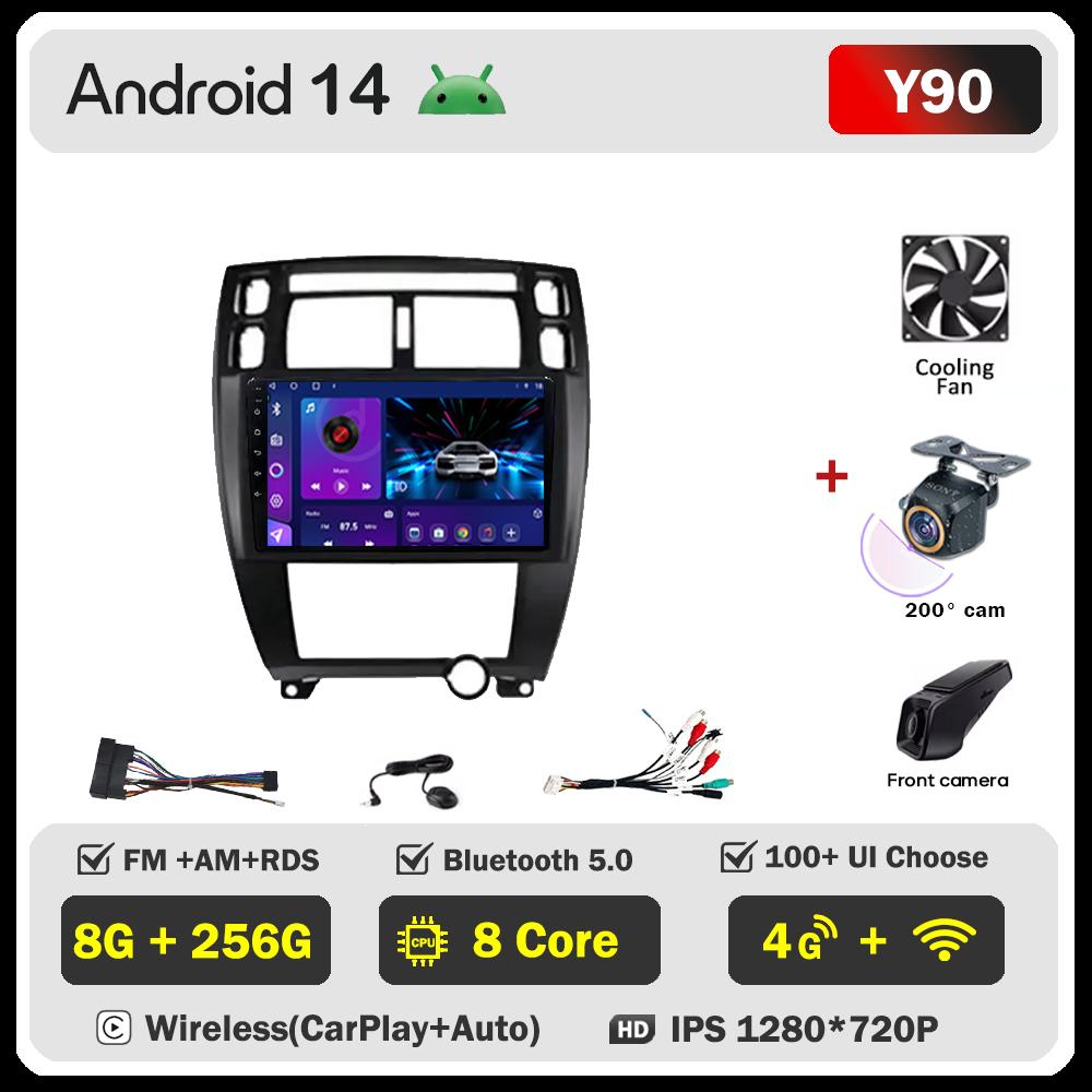 Автомагнитола Android 14 для Hyundai Tucson 1 2004 Carplay Auto Экран Беспроводной Android Auto Интеллектуальные Автомобильные Системы 5G Wi-Fi