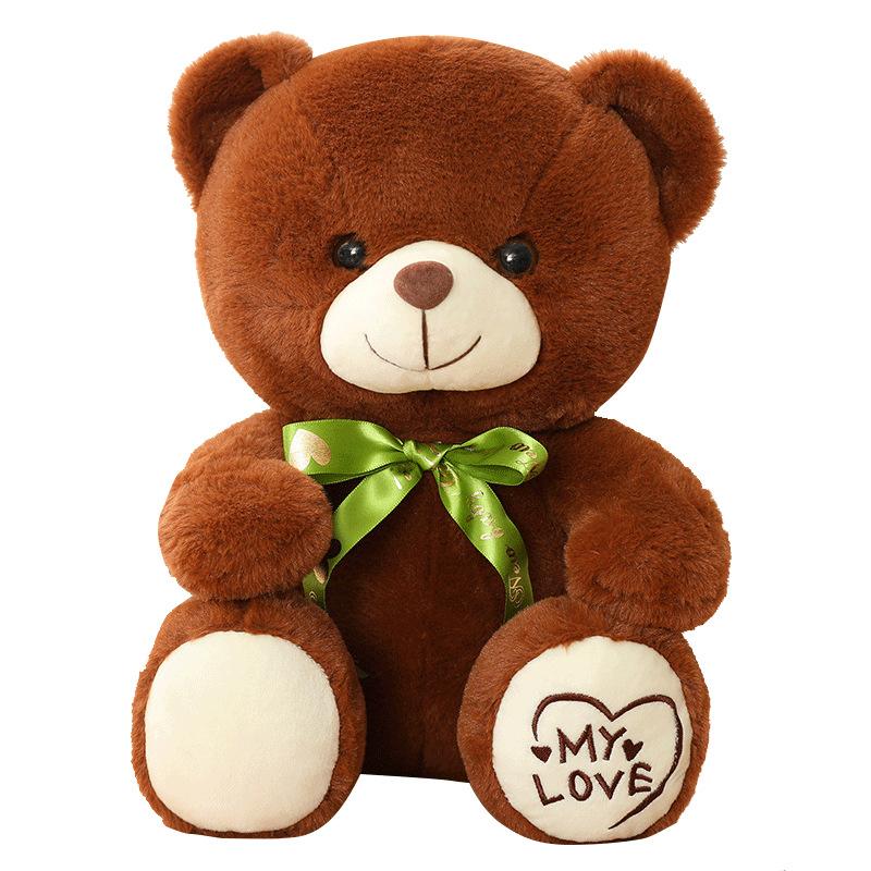 Pink Sitting Teddy Bear Doll Plush Toy Bow Tie Bear Doll Children Sleeping Soothing Pillow Ragdoll