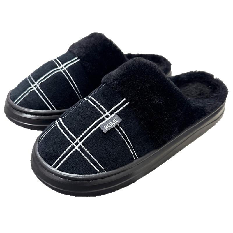 2025 New Winter Cotton Slippers Large Size Home Slippers One Pedal Warm Wool Slippers Thick Bottom Plush Slippers