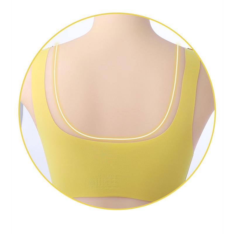 Latex Underwear Women Vest Thin Bra Without Marks Without Steel Ring Sports Sleep Bra