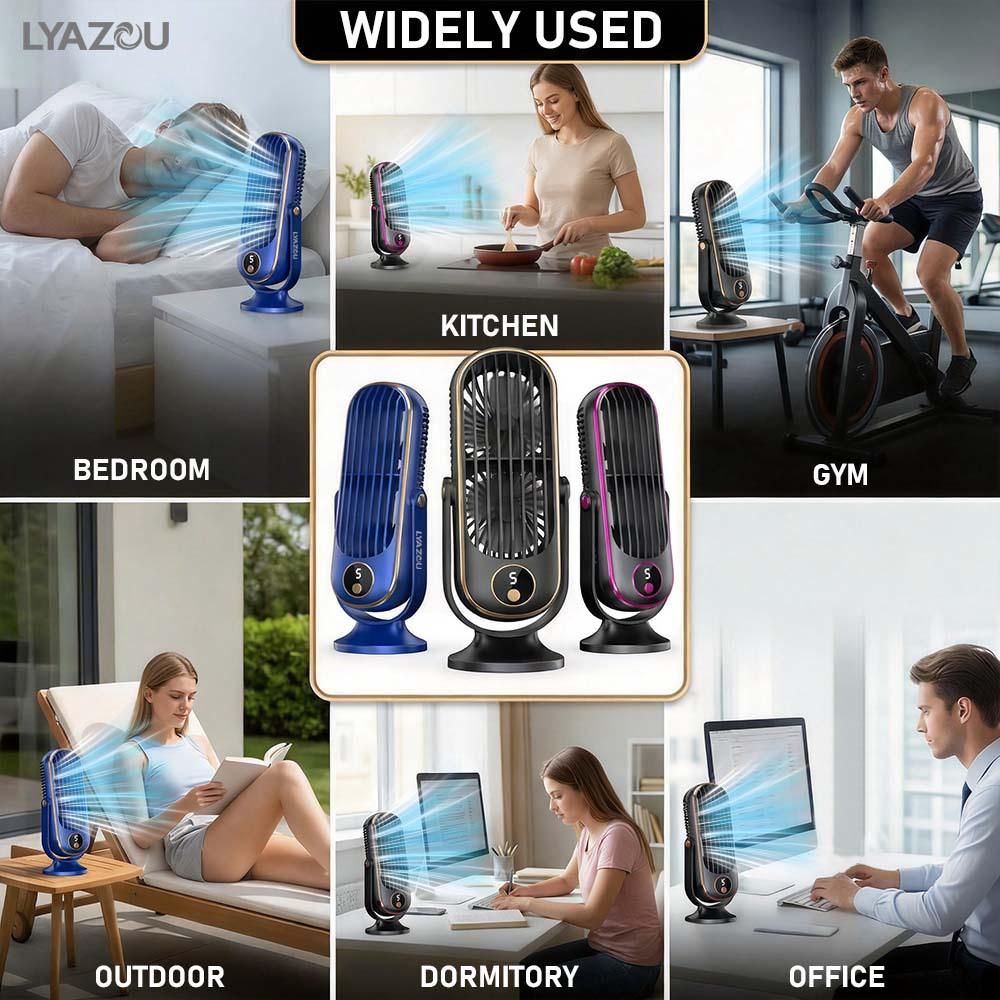 Portable Dual-Motor USB Desk Fan with Rapid Cooling, Multifunctional Five-Speed Cold Air System
