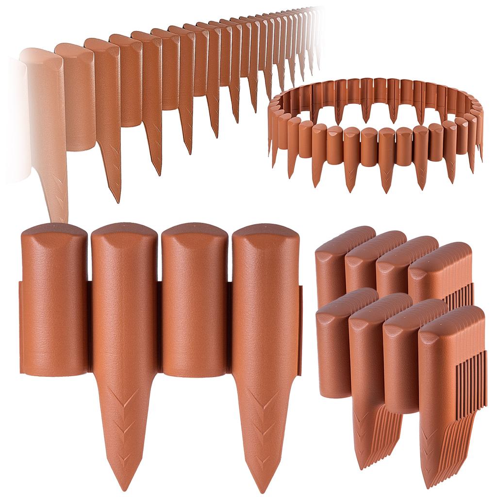 KADAX Garden Palisade Edging Fence Lawn Edging Plastic
