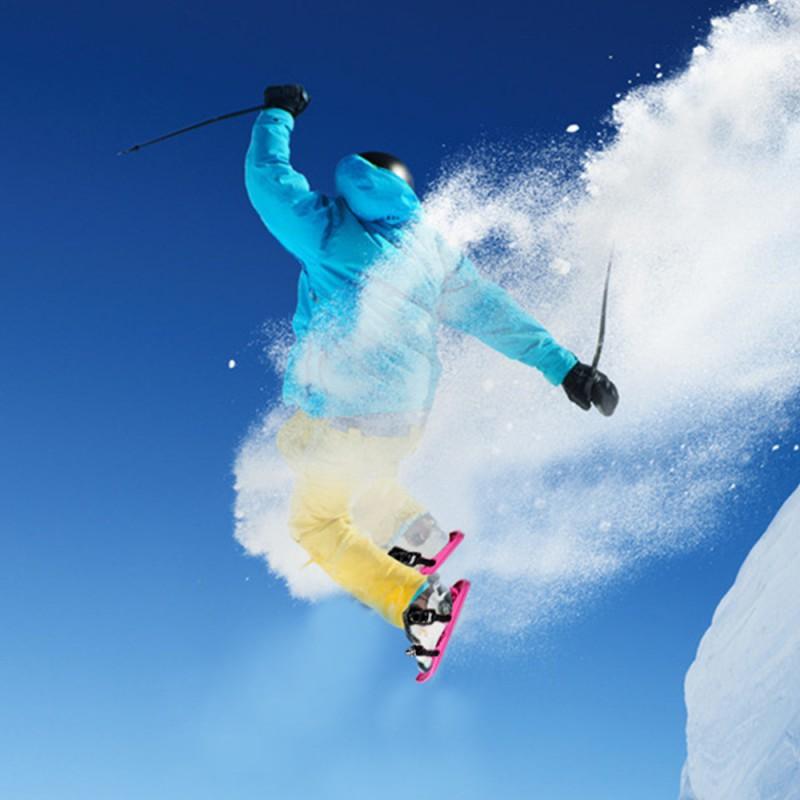 Mini Ski Skates Adults Portable Snowboard Shoes Dual-Board Freestyle Skiing Equipment ABS Construction