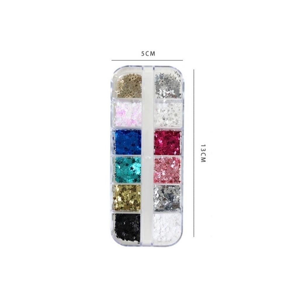 12Grids/Box Sparkling Flakes Nail Art Sequins Accessories Nail Decoration Nail Art Supplies