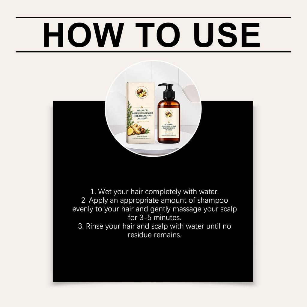 Batana Oil Shampoo Gentle ingredients clean the scalp, creating dense, fluffy foam for voluminous and strong hair