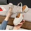 Leather Bag Head Sandals Female Day Mary Jane 2025 New One-word Buckle Fairy Shoes with Skirt High Heels