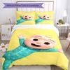 3pcs Cocomelon Bedding Set Duvet Cover Closure Includes 1 Duvet Cover & 2 Pillowcases, Soft and Comfortable for All Seasons.
