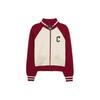 Спортивный кардиган MLB Cleveland Guardians Color Block с принтом букв, воротником-молнией, повседневный, с длинным рукавом, вязаный свитер, женский свитер 3FKCV0134-45WIS
