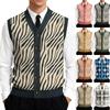 Men's V-Neck Sleeveless Knit Cardigan Vest