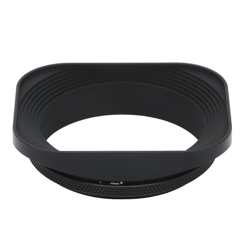 Haoge 55mm Square Metal Screw-in Lens Hood with Cap for Leica Summilux-R 50mm f/1.4 E55, Elmarit-R 28mm f2.8 35mm f/2.8 E55 Lens