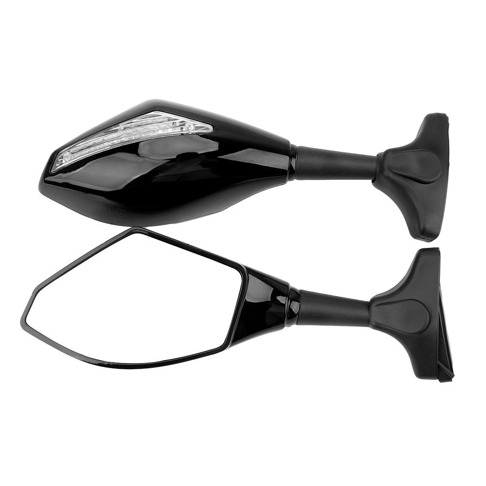 Зеркало заднего вида, встроенные боковые зеркала, светодиодные поворотные зеркала для мотоцикла, 1 пара, аксессуары для мотоциклов, указатели поворота