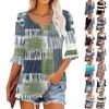 3/4 Sleeve Tops For Women Casual Ruffle V Neck T Shirts  Work Blouses Dressy Tunic Tops