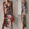 Women's Sexy Casual Temperament Adjustable Bust Straps Long Slit Sling Backless Dress