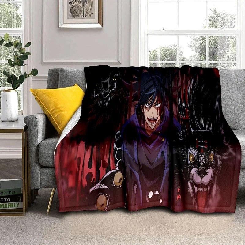 Jujutsu Kaisen Anime Itadori Yuji Blanket,Soft Throw Blanket for Home Bedroom Bed Sofa Picnic Travel Office Cover Blanket Kids