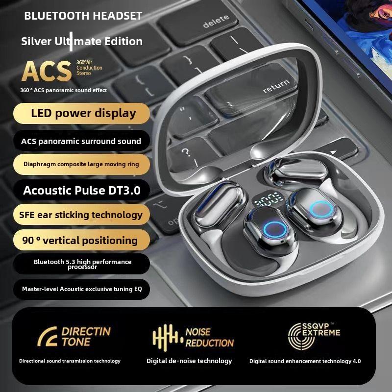 Беспроводные Bluetooth-наушники открытого типа, спортивные наушники TH25/M25 с микрофоном, конструкция с заушной клипсой для надежной посадки, быстрое сопряжение NFC, водонепроницаемость IPX3