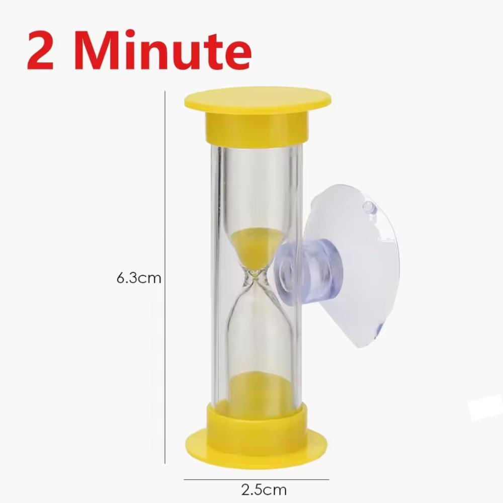 2/3 Minute Creative Hourglass Sandglass Sand Clock With Suction Cup Colorful Hourglasses Plastic for Tooth Brushing Timer Child
