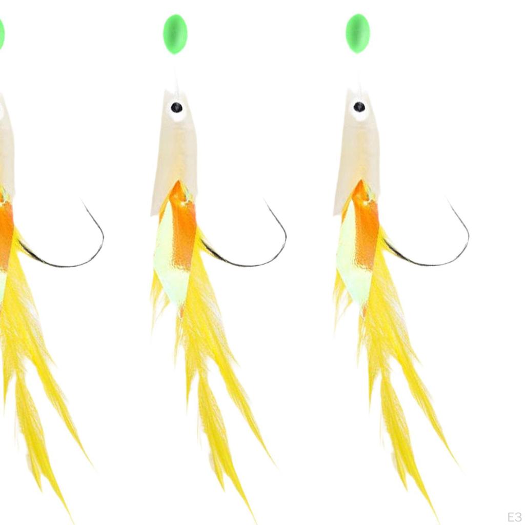 5 рыболовных снастей со светящимися бусинами и крючками для пресноводной и соленой воды