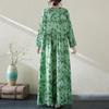 Весеннее новое винтажное длинное платье в литературном праздничном стиле для путешествий с круглым вырезом и принтом, платье большого размера