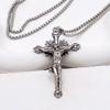 Cool Mens Stainless Steel Jesus Christ Face Crucifix Cross Pendant Necklace