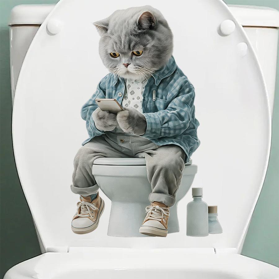 1 шт. Забавные наклейки на сиденье унитаза из ПВХ с животными Обезьяна Зебра Жираф Декали Водонепроницаемый Декор для стен ванной комнаты и двери Креативные съемные наклейки